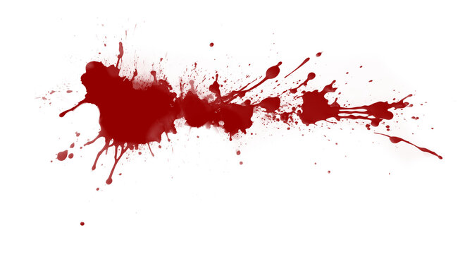 Red blood splatter effect isolated PNG cutout, transparent background