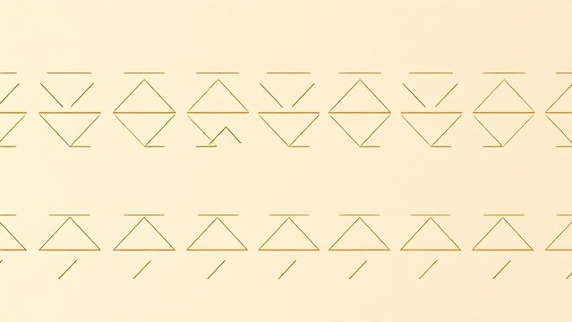 Minimalist wedge-shaped patterns in neat horizontal rows on a textured beige background.