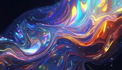 Iridescent Abstract Swirls - A Mesmerizing Dance of Light and Color.