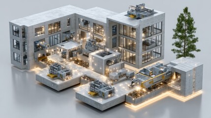 Modern Industrial Manufacturing Plant with Advanced Machinery and Infrastructure