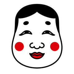 おかめのイラスト福笑い