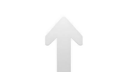 White Upward Arrow Icon Isolated on Transparent Background