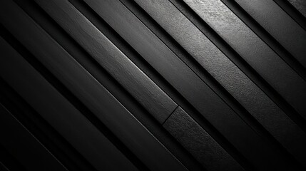 Close Up Abstract Texture of Dark Metallic Ribbed Surface Diagonal Pattern