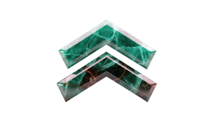 Two chevron shapes made of green marble