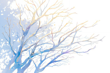 Artistic style dry tree branch illustration