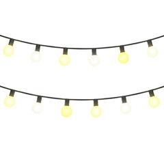 Glowing string lights with round bulbs