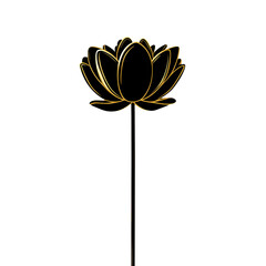 Golden Lotus Flower with Long Stem