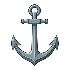 Gray anchor illustration with ring and flukes