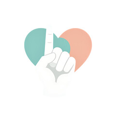 Hand Making Heart Gesture with Colorful Heart