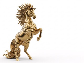 Fototapeta premium golden horse isolated on white