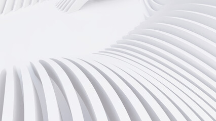 Obraz premium Abstract Curved Shapes. White Circular Background.