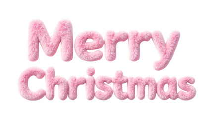Merry Christmas Text in Pink Furry Style