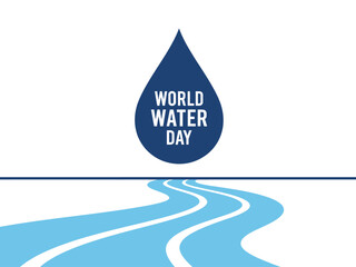 Celebrate World Water Day with a Beautiful Illustration of a Water Droplet and Flowing River