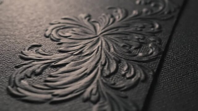 Close-up of a Decorative Ornament on a Black Textured Surface in Dramatic Lighting