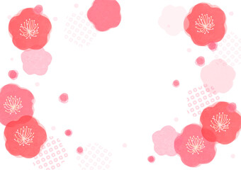 和風の梅の花の背景素材