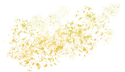 Shiny gold glitter. Pieces flakes of golden flakes shimmer, gold foil on vertical transparent...