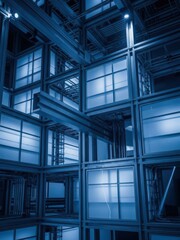 Shining modular configurations creating modern factory interiors