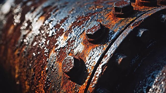 Closeup of a rusted metal pipe
