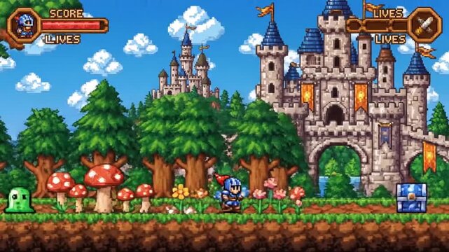 Enchanted Forest Adventure - A Pixel Art Platformer Game.