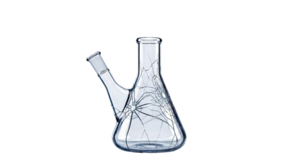 Cracked Glass Laboratory Flask