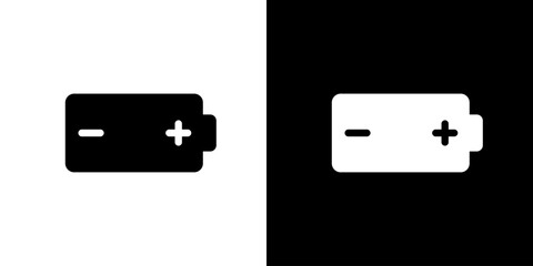 バッテリー・プラス／マイナスのシンプルアイコン（ベクター） © hamo