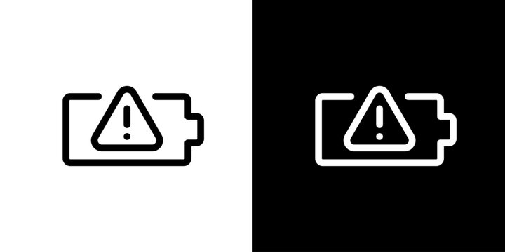 バッテリー警告・アラートマークのアイコン（ベクター）