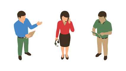 Obraz premium Isometric Customer Service Team: Support Staff Illustration