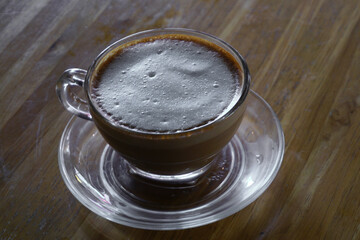 cup of hot cappuccino coffee