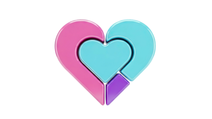 Abstract heart-shaped puzzle pieces