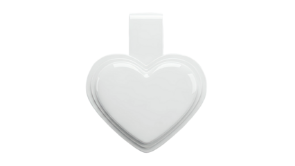White Heart-Shaped Tag with Hanging Tab