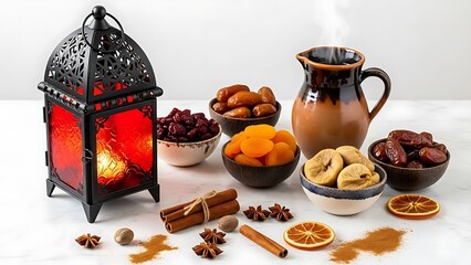 Aromatic Spices and Fruits with Lantern