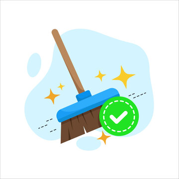 A successful cleaning operation complete flat design vector illustration for empty state ui success screen and maintenance apps