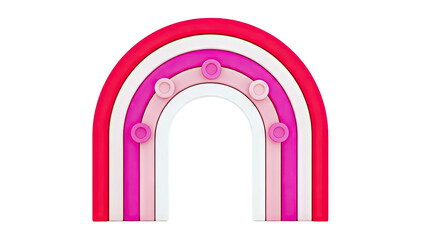 Fototapeta premium Pink Rainbow Arch with Circle Accents