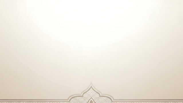 Elegant light cream background with ornate decorative border and intricate arch motif, subtle texture for design