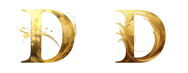 Premium Gold Letter D for Branding Design