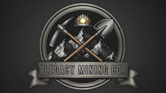 A corporate symbol for mining industry resources and engineering