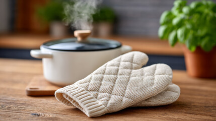 Essential kitchen accessories: oven mitts and pot holders for safe cooking and heat protection