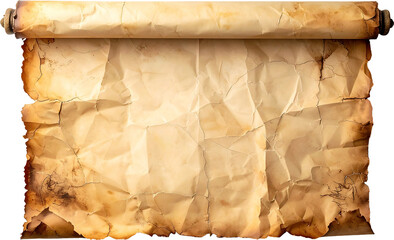 古びた巻物のテクスチャ（背景透明）/Texture of an old scroll (transparent background)