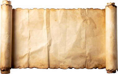 古びた巻物のテクスチャ（背景透明）/Texture of an old scroll (transparent background)