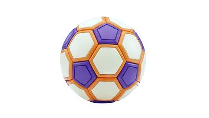 Fototapeta premium Soccer Ball with Purple, Orange, and Cream Panels