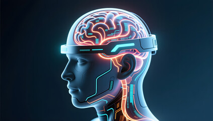 Futuristic neural network brain computer interface headset