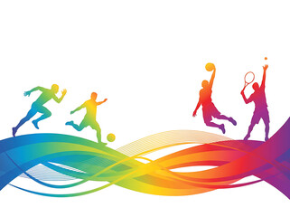 Sports Background Vector. International Sports Day Illustration. Graphic Design for the decoration of gift certificates, banners, and flyer