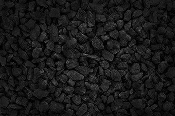 Natural stone pattern for background, black and grey stone gravel texture.