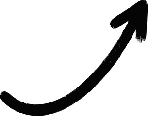 Hand drawn arrow mark icon. Brush marker drawn bold arrow 