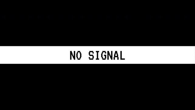 No signal broadcast message on tv screen. Suitable for illustrating technical difficulties, connectivity issues, or tv broadcasting problems in projects.