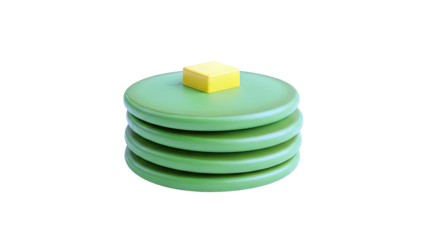 Stack of green pancakes with a butter cube