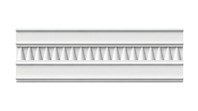 White architectural molding with fluted detail