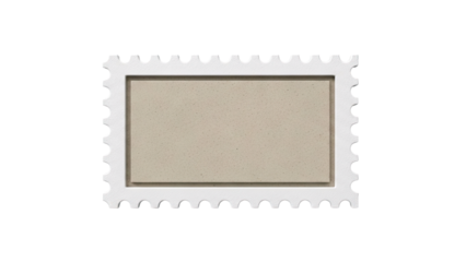White Stamp Frame with Beige Center