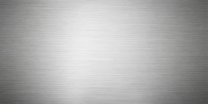 Brushed metal plate featuring a shiny silver stainless steel texture and grey aluminum surface pattern for a metallic titanium backdrop wallpaper sheet