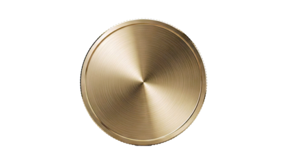Polished Golden Coin with Concentric Circles